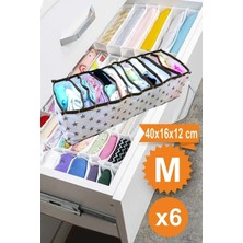 Renas Store Helen's Home 6 Adet 11 Gözlü Çekmece Içi Akordiyon Organizer M 40X16X12 - Kumaş - Çekmece Içi