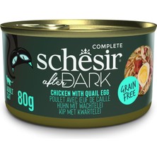Renas Store Schesir After Dark Tavuk ile Bıldırcın Yumurtası Et Suyunda Yetişkin Kedi Konservesi 80G