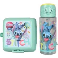 Renas Store Stitch Lisanslı 500 ml Matara ve 2 Katlı Beslenme Kabı Yemek Seti