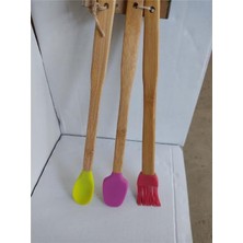 Renas Store Qullex 3'lü Spatula Seti,ahşap Saplı Silikon Spatula Seti