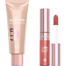 Renas Store L’oréal Paris Glotion All-In-One Doğal Işıltı Aydınlatıcı Losyon - 902 Light Glow + L'oréal Parıs Lumi Blush Likit Allık - 630 Glowy True Rose