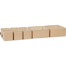 Renas Store Ocean Home Textile 6'lı Jüt Keten Kumaş Çekmece Içi Düzenleyici Kutu 2 Adet 28 x 28 x 13/2 Adet 28 x 13 x 13/2 Adet 14 x 14 x 13 cm