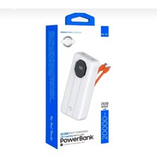 Acl 20000MAH 22.5W Süper Hızlı Şarj Powerbank – Dahili Usb-C & Lightning Kablolu LED Göstergeli - 1