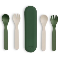 Renas Store Citron Citron Bio-Based 2'li Çatal Kaşık Takımı ve Kutusu - Green/cream 1196953