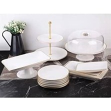 Renas Store Seramikci Searmikci Beyaz Gold 13 Parça Çeyiz Seti