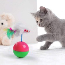 Renas Store Orret Home Kedi Oyun Topu Tüylü Fareli Hacı Yatmaz Eğitici Yavru Kedi Fare Kovalama Oyuncağı (Standart, Adet, 1)