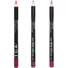 Renas Store Tca Studıo Make-Up Professıonal Make Up 3'lü Renkli Waterproof Lipliner Dudak Kalemi