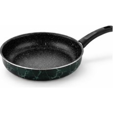 Renas Store 30 cm Teflon Tava, Yapışmaz Yüzey, Homojen Isı Dağılımı, Ergonomik Sap, Yeşil Mermer Desen