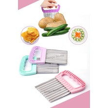Renas Store Safestore 2'li Cips Patates Doğrayıcı Şekilli Kesici Çelik Patates Meyve ve Sebze Doğrama Bıçağı