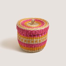 Renas Store Tam Dao Fuşya - Sarı Deniz Çayırı Sepet 18X15 cm