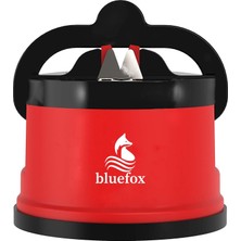 Renas Store Bluefox Kırmızı Powergrip'li Bıçak Bileyici - Vantuzlu Vakumlu, Serbest Ellerle Kullanılabilen Tungsten Carbide Bıçak Bileme Aleti