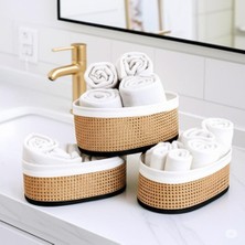 Renas Store Wicker Premium Serisi Oval 3'lü Set Organizer