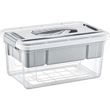 Renas Store Orret Home Bölmeli ve Katlı Plastik Organizer Makyaj Düzenleyici – Kilitli Takım Sandığı Organizer Kutu, Taşıma Kulplu Çok Amaçlı Düzenleyici, Katlı Saklama Kutusu (Asorti Renk) (9 Litre)