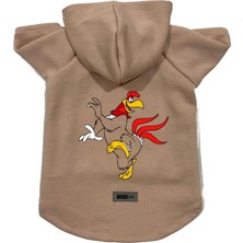 Renas Store Kapişonlu Polar Sweatshirt Köpek ve Kedi Kıyafeti & Elbisesi Bej Fog Horn S