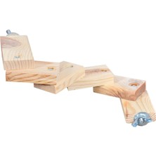Renas Store Fare Hamster Ginepig Tavşan Gine Domuzu Kuş Tüneği Kuş Tünek Papağan Tüneği Merdiveni Tünek Oyun Parkuru Kemirgen Merdiven Doğal Ağaç Ürün Tam Boy 37 cm Toplam 6 Basamak