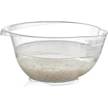 Renas Store Hobby Life 3.5 Litre Şeffaf Pirinç Süzgeci – Islatma ve Yıkama Hazneli, Tane Kaybını Önleyen Akıllı Bakliyat Yıkama Kabı
