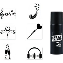 Renas Store Holiday Tasarımlar Spray Tattoo Geçici Sprey Dövme Seti