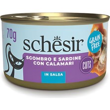 Renas Store Schesir Tamamlayıcı Sardalya ile Uskumrulu Sos Içinde Kedi Konservesi 70G