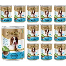 Renas Store Cuddy Yetişkin Köpek Balıklı ve Jöleli Konserve Mama 400 gr x 12 Adet