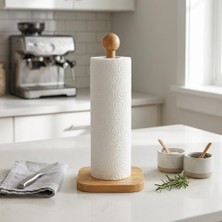 Renas Store DECONOX%100 Doğal Bambu Kare Kağıt Havluluk - Minimalist Dik Ahşap Havlu Standı (12X28 Cm, 1 Adet)