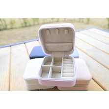 Renas Store Fermuarlı Takı Kutusu Organizer – Aynalı/aynasız Seçenekli, Yüzük Küpe Kolye Düzenleyici, Seyahat Tipi Mücevher Kutusu (Farklı Renkler) (Pembe, Aynasız)