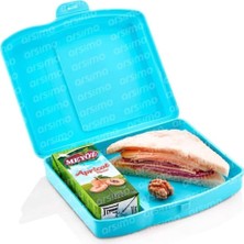 Renas Store Arsimo Çift Bölmeli Beslenme Kutusu, Hijyenik, Bpa Içermez (Mavi)