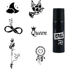 Renas Store Düş Kapanı Sonsuzluk Spray Tattoo Geçici Dövme Seti Dark Siyah Sprey