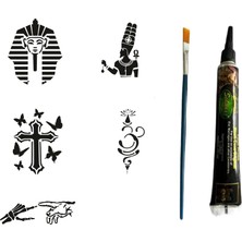 Renas Store Farklı Inançlar Spray Tattoo Geçici Dövme Seti Dark Sprey Dövme Kiti