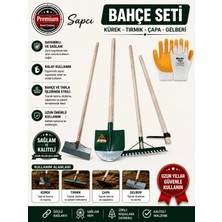 Sapcı Bahçe Set 9 Parça Gelbere Saplı  Yaparlar Kürek Desteklı  Tırmık Saplı Üçgen Çapa  Kovan Ayarlı