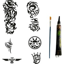Renas Store Tribal ve Kol Tüp Kına ve Fırça Hediyeli Tattoo Geçici Dövme Seti