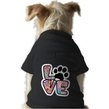 Renas Store Kedi ve Köpek Kıyafeti & Elbisesi Siyah Sweatshirt Renkli Love L