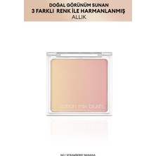 Renas Store Mıssha Doğal Görünümlü, 3 Farklı Tonlama Sağlayan, Uzun Süre Kalıcı Allık Cotton Mix Blush (No.1)