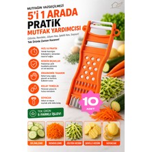 Empressco Çok Fonksiyonlu Sebze Dilimleyici Rende, Spiral ve Julienne Doğrayıcı (10 Adet)