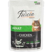 Renas Store Felicia Pouch Yaş Kedi Maması, Tavuklu, Tahılsız, Yetişkin, (12 x 85 Gr)