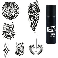 Renas Store Tribal Serisi Spray Tattoo Geçici Dövme Yapma Seti Dark Siyah