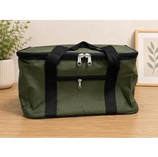 Renas Store Dordoi Haki Yeşil Renk 22 Litre Termal Piknik ve Taşıma Çantası – Su Geçirmez Kumaş, Kalın Yalıtımlı Iç Kaplama, 2 Bölmeli Soğuk-Sıcak Tutucu Çanta (39X27X23 Cm)