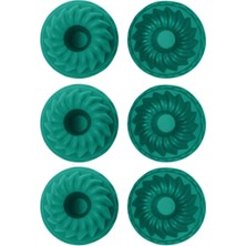 Renas Store Yeşil, Silikon Mini Kek ve Muffin Kalıbı, 7x3 Cm, Bpa Içermez, Fırında Kullanılır, Makinede Yıkanabilir, 6 Adet
