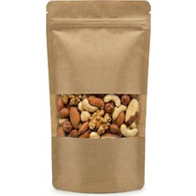 Renas Store Meldoro Pencereli Kraft Doypack Kilitli Poşet (11X18,5 Cm) - 50 Adet - Dik Duran Kilitli Torba, Küçük Boy (Yaklaşık 100 gr Malzeme Için)