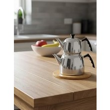 Renas Store (1 Adet) Ahşap Bambu Nihale, Çaydanlık Altı Sıcak Tencere Için Ahşap Nihale Altlık Kare Yuvarlak