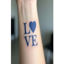 Renas Store Love Minimal Yarı Kalıcı Geçici Dövme 1 Ay Kalıcı Yapıştırma Dövme 5x5 cm
