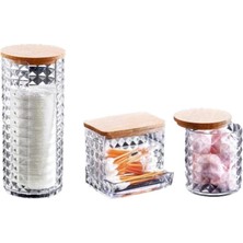 Renas Store Box Up Ahşap Kapaklı 3'lü Organizer Seti-Diamond- Şık ve Doğal Depolama Çözümü