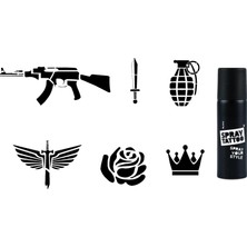 Renas Store Kanat Spray Tattoo Geçici Sprey Dövme Seti