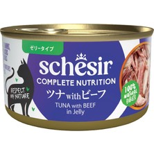 Renas Store Schesir Cat Jelly Ton Balıklı ve Sığır Etli Kedi Konservesi 85 gr