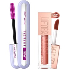 Renas Store Maybelline New York Falsies Surreal Maskara + Lifter Gloss Nemlendirici Dudak Parlatıcısı- 009 Topaz