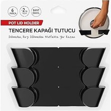Renas Store Tencere Kapağı Tutucu 3 Set (6 Parça) Kendinden Yapışkanlı, Pot Lid Holder
