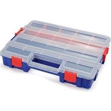 Renas Store Workpro Profesyonel Istiflenebilir Organizer, 17 Gözlü, 38X30X6.8CM, Şeffaf Kapaklı, Polipropilen, Ayarlanabilir Bölmeli