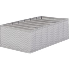 Renas Store Textile 7 Bölmeli Gri Balıksırtı Çekmece Düzenleyici 22 x 41,5 x 12 cm