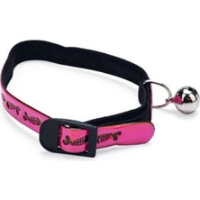 Renas Store Karlie Kedi Boyun Tasması Çıngıraklı Balık Desenli 30 cm Pembe