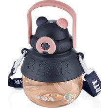 Renas Store Tkk VVA1000 ml Çift Kullanım Pipetli/rahat Içim Bpa Içermeyen Taşıma ve Boyun Askılı Tritan Su Matarası FFTKK1003-1000ML