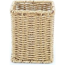Renas Store Amberhaus El Örgüsü Rattan Mutfak Kaşıklık ve Düzenleyici - Hasır Dokulu Tezgah Üstü Çatal Bıçak Standı - Bohem Dekoratif Organizer (Dikdörtgen)